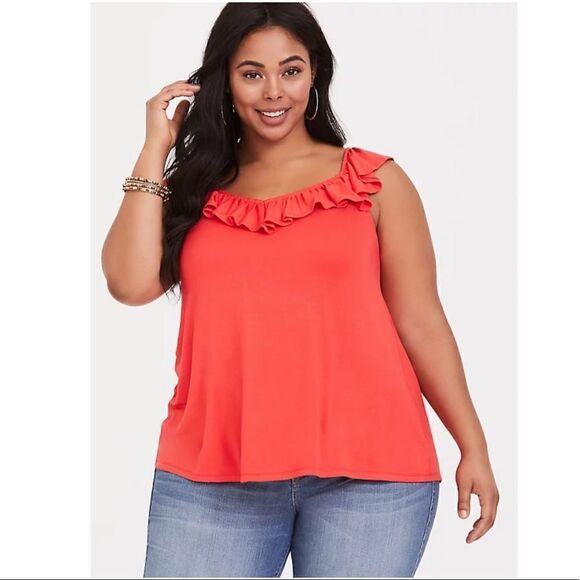 3 for $30! Torrid v-neck ruffle tank top‎ - Picture 1 of 13